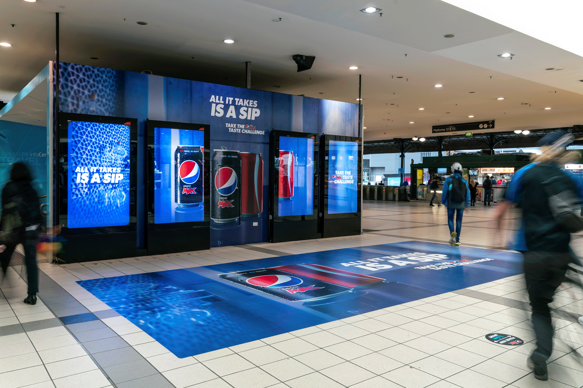 Pepsi train station advertising