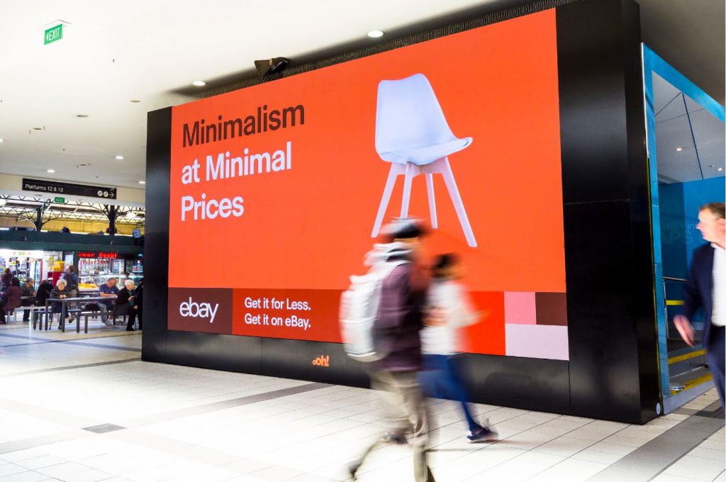 ebay rail advertising in train station Flinders station