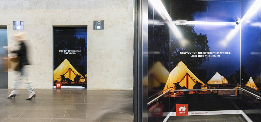 South Australian Tourism lift advertising in office through oOh! Edge