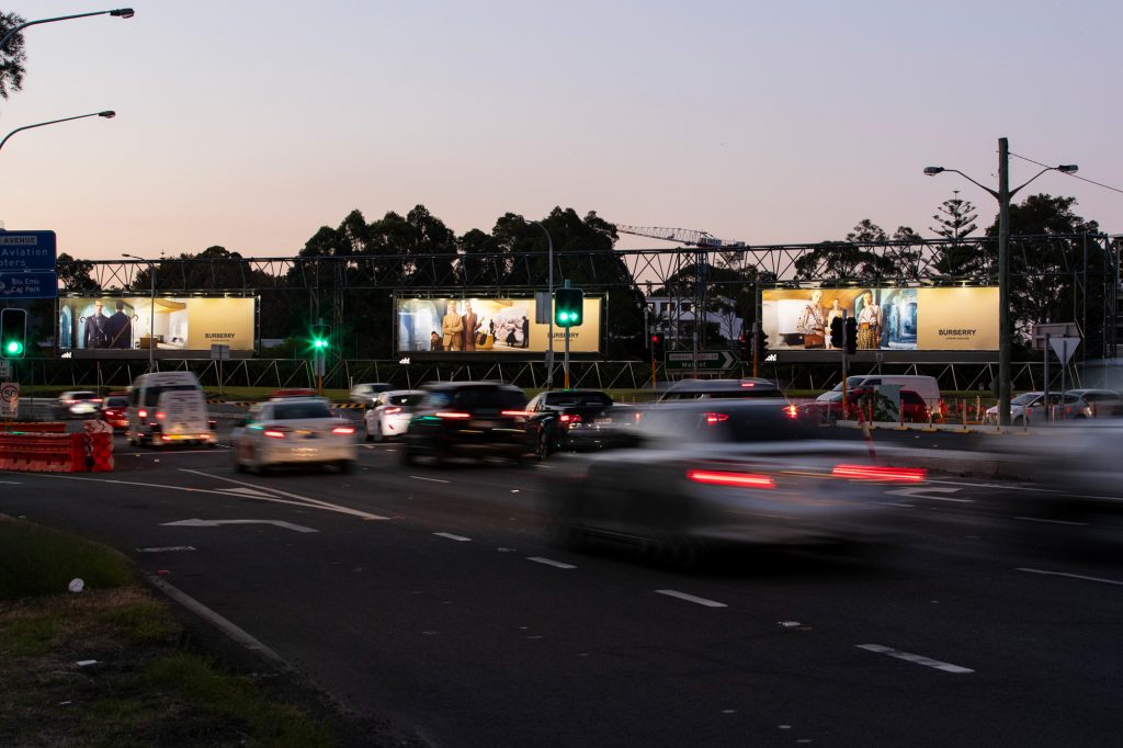Burberry road advertising on billboards