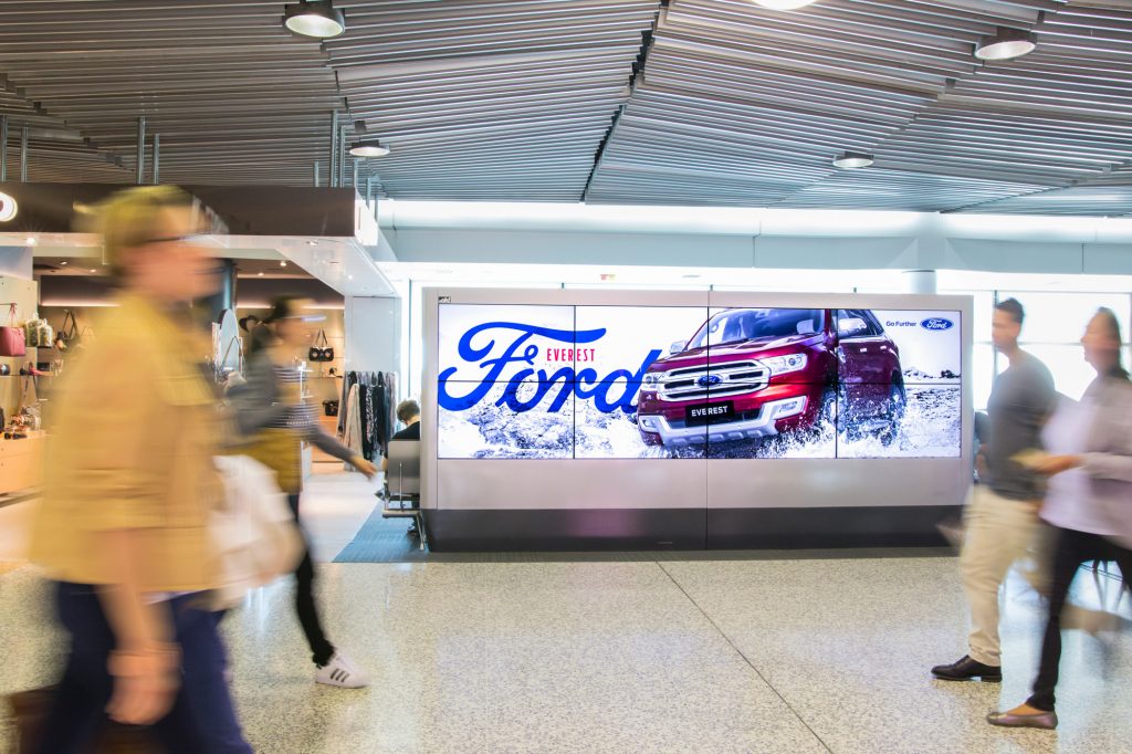Ford fly advertising at airport