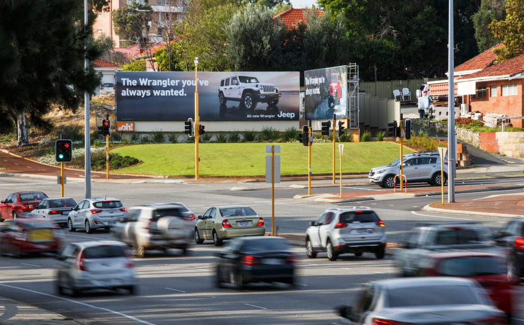 Jeep road advertising on billboards