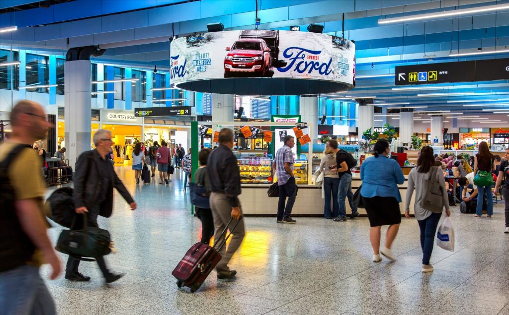 Ford fly advertising in airport