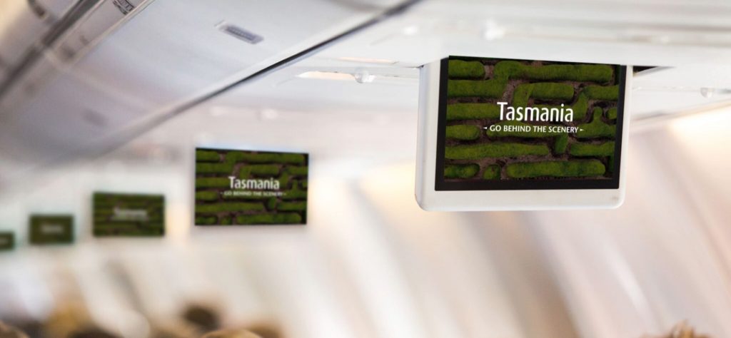 Tourism Tasmania in flight entertainment advertising