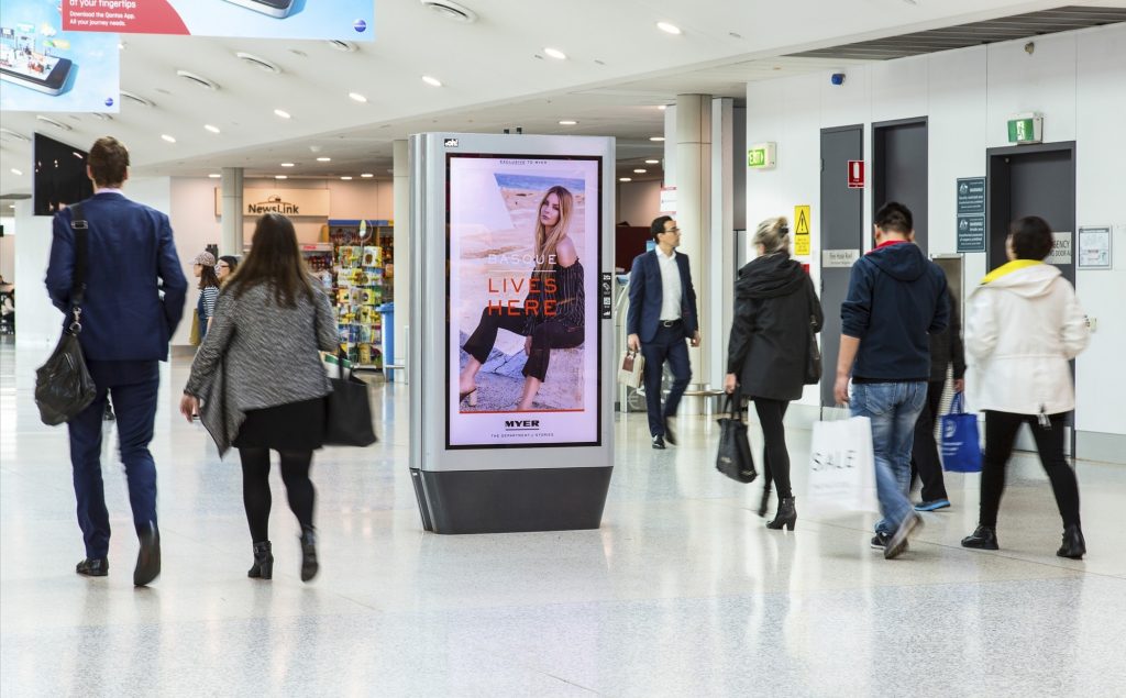 Myer fly advertising at airport