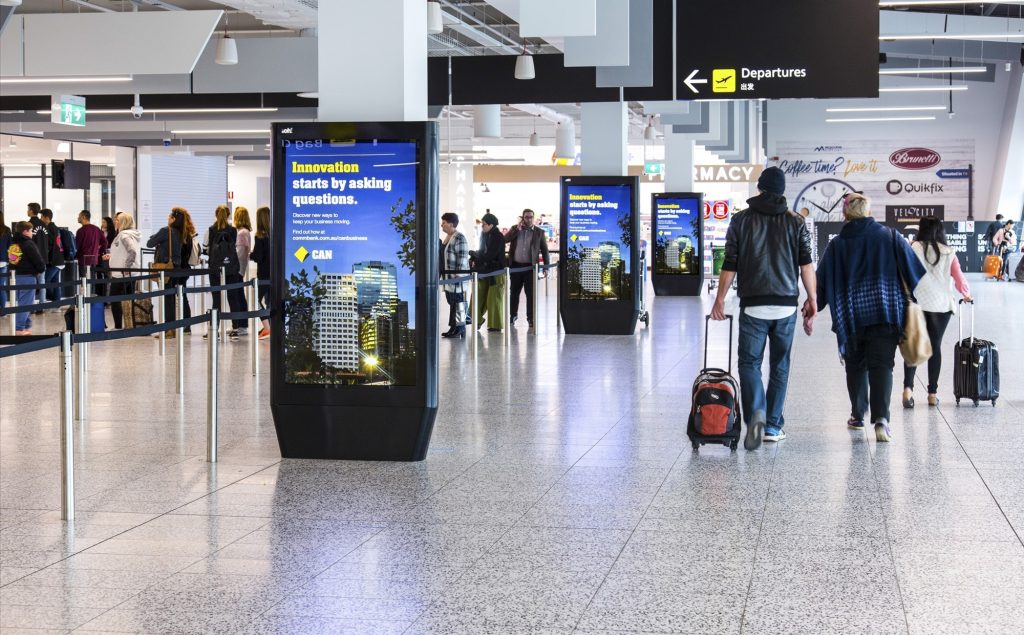 Commbank fly advertising at airport