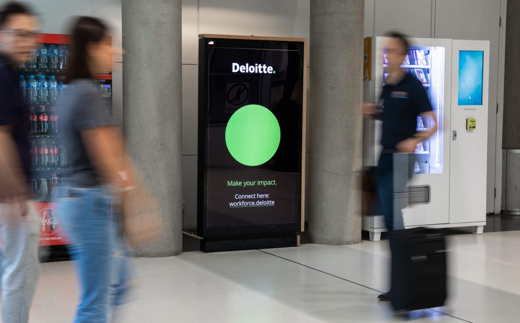 Deloitte fly advertising at airport