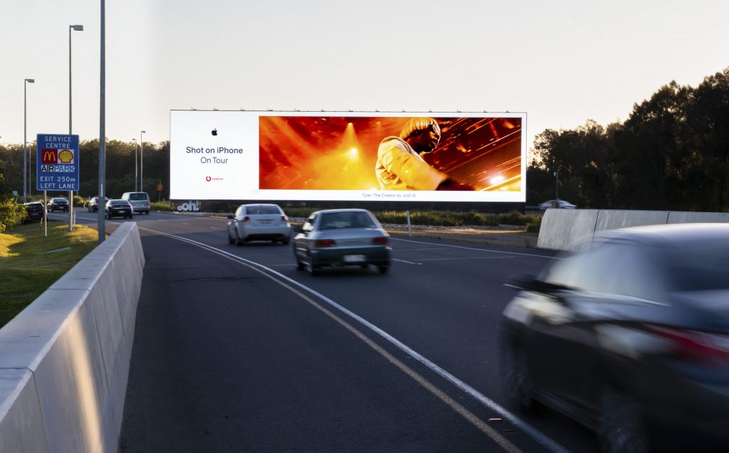 Apple road advertising on billboard