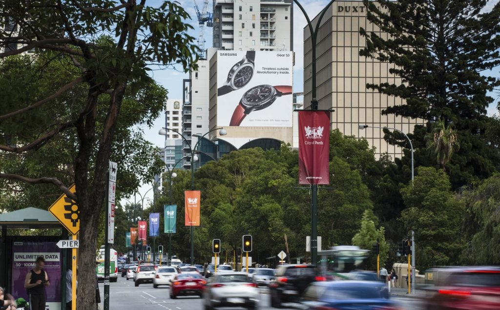 Samsung road advertising on billboard