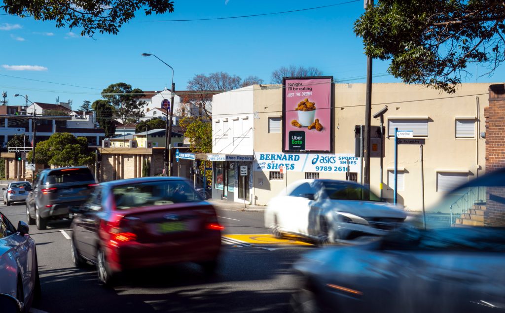 Uber Eats road advertising on billboard