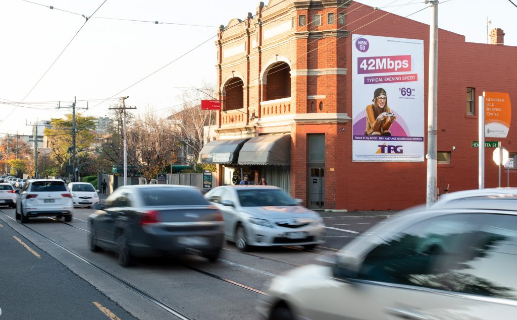 TPG road advertising on billboard