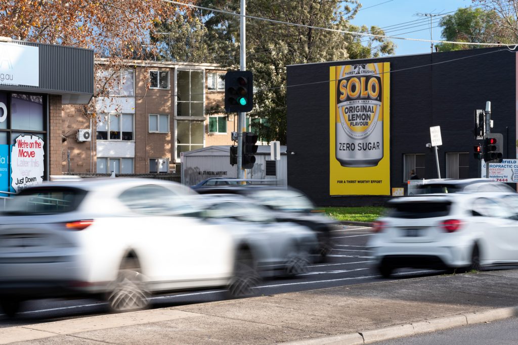 Solo road advertising on billboard