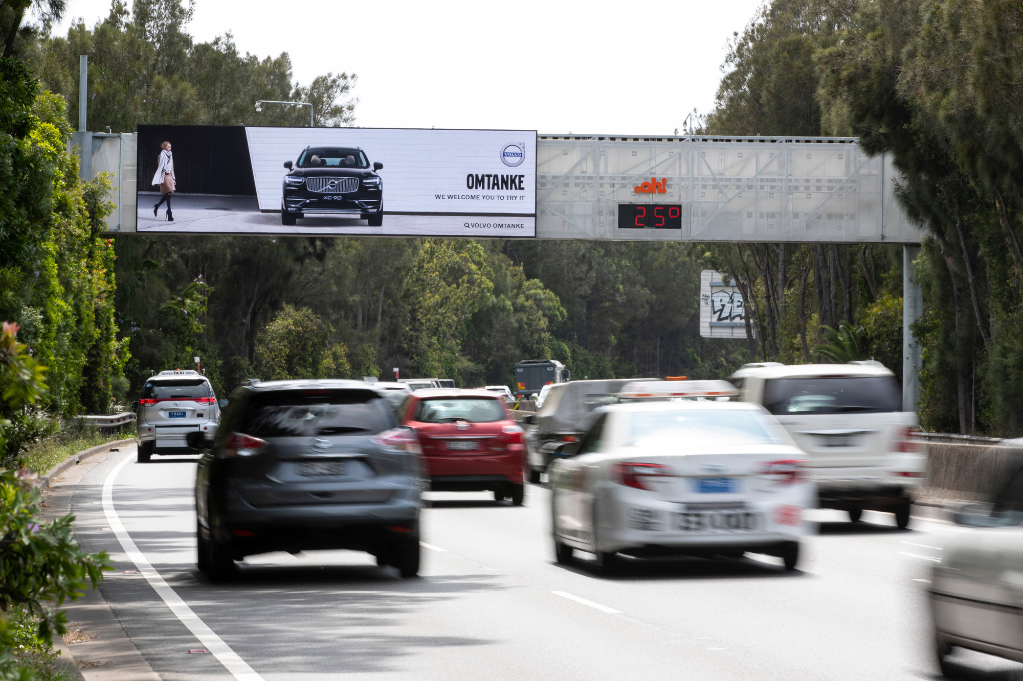 Volvo billboard advertising on road