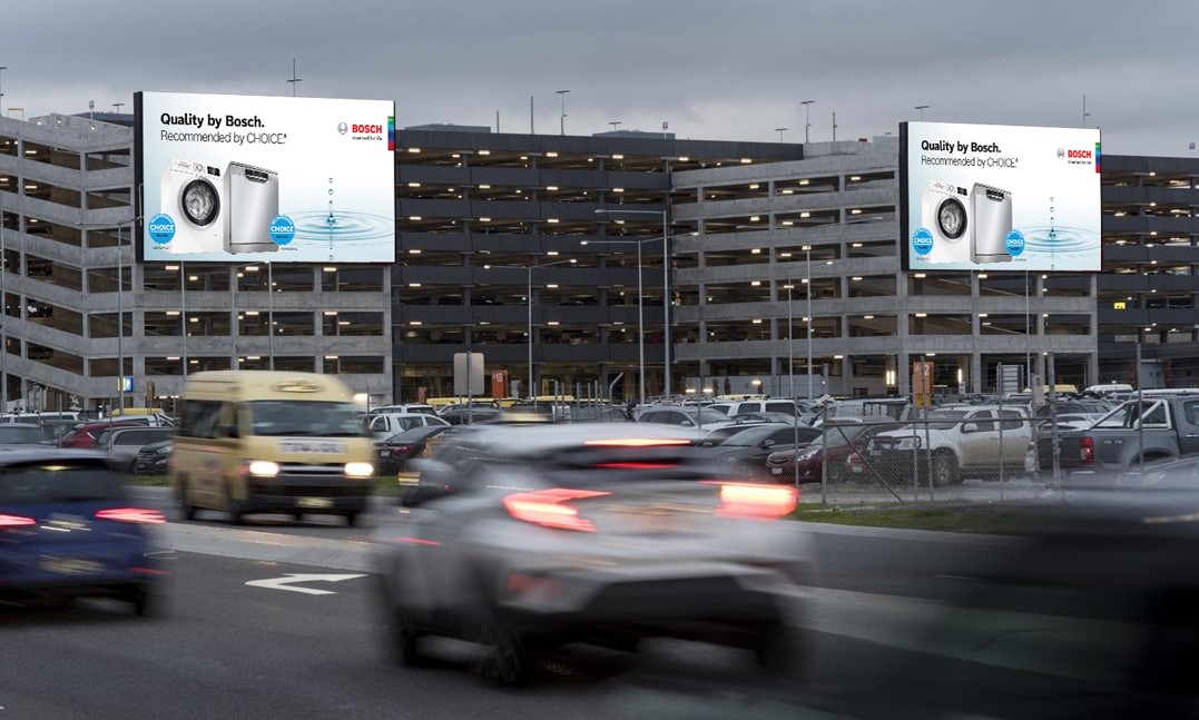 Bosch advertising at airport - fly advertising