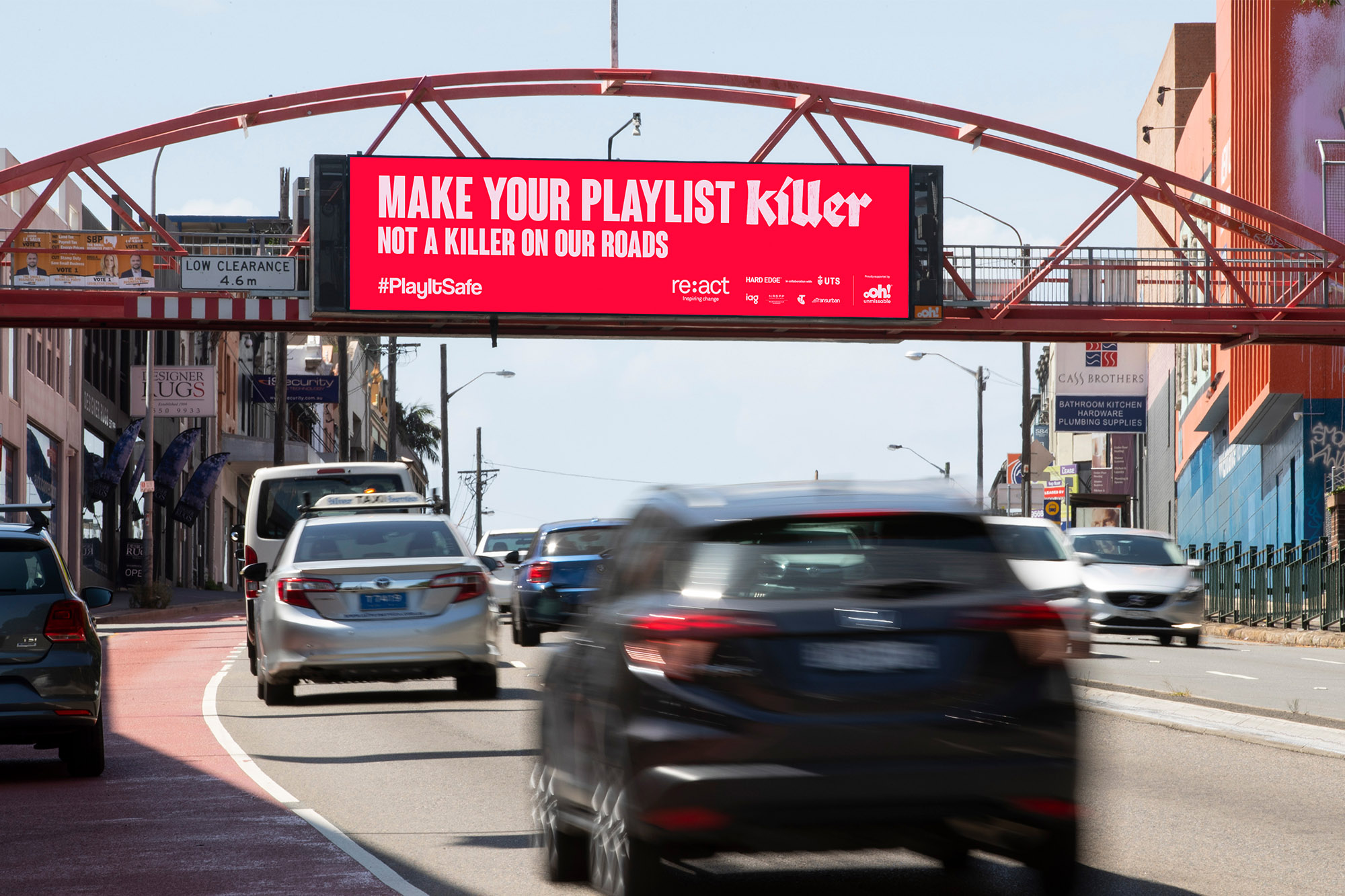 Re:act advertising on roadside billboard