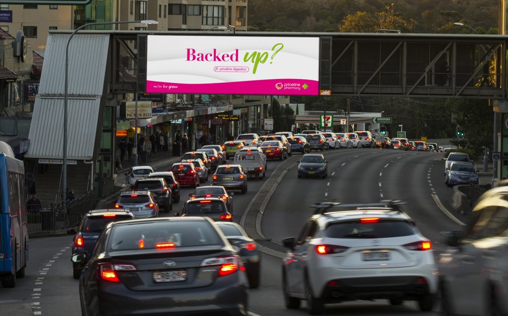 Priceline billboard advertising on road