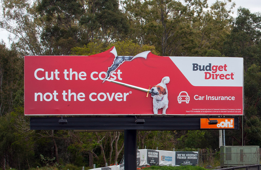 Budget Direct road advertising on billboard