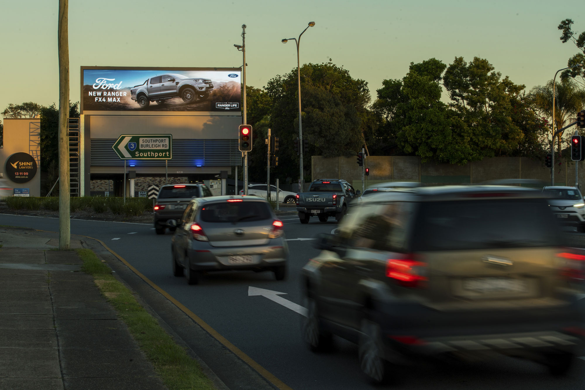 Ford billboard advertising on road