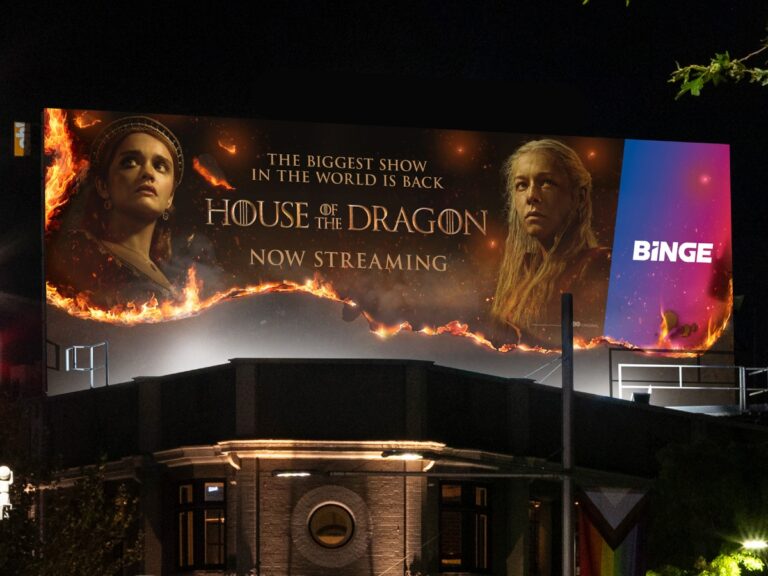 Sydney Taylor Square billboard for House of the Dragon classic creative special build