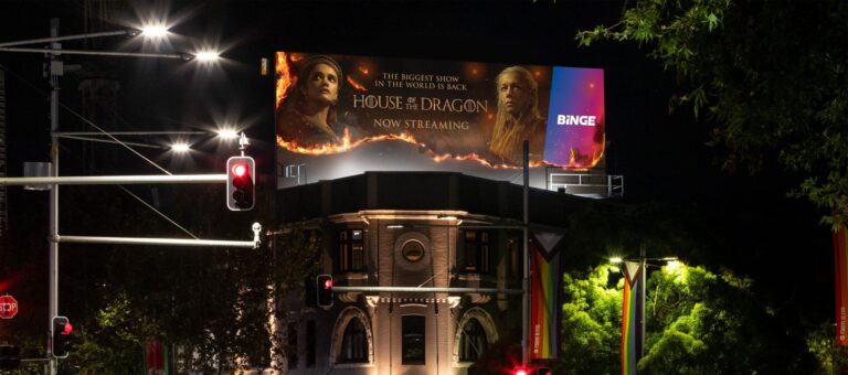 House of the Dragon classic creative special build billboard with custom lighting and effects