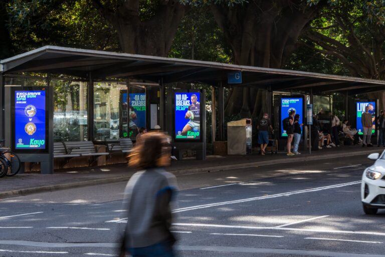 Digital bus shelter advertising in Manly