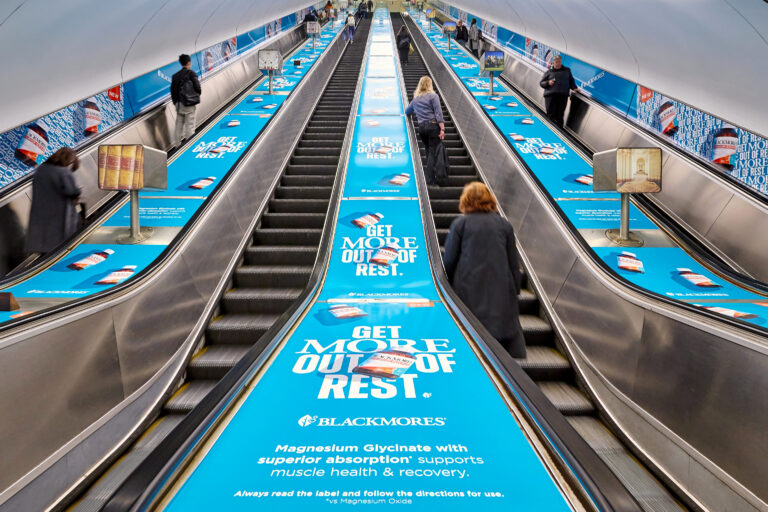 Rail station advertising at Melbourne's Parliament Station