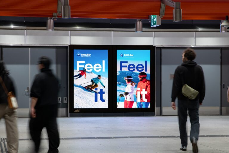 Digital advertising panels in Melbourne Metro Tunnels rail station