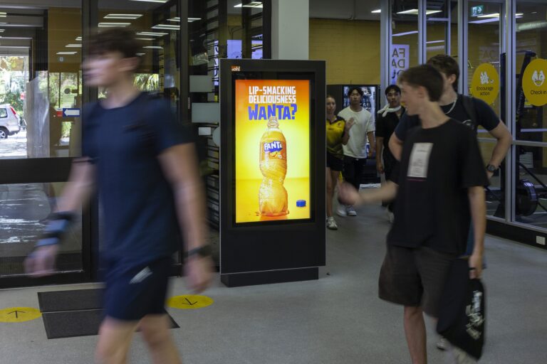 Digital advertising screen at Australian University, UNSW