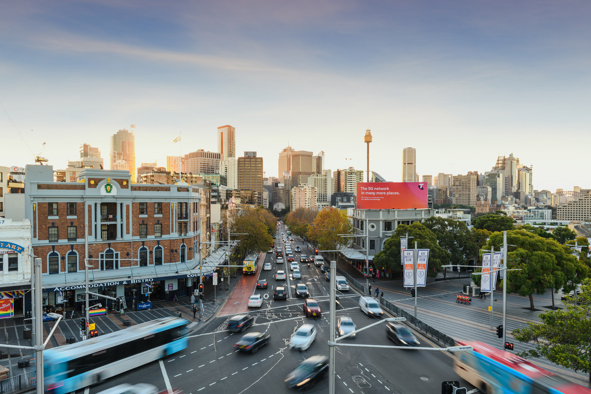 Sydney billboard classic Taylor Square for Telstra