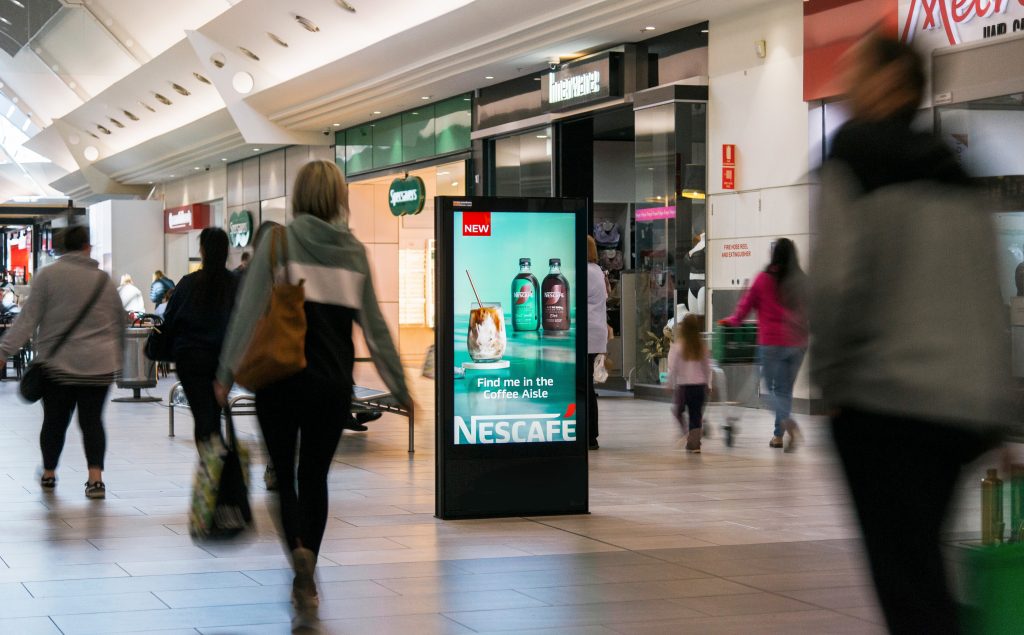 Retail shopping centre digital advertising panel