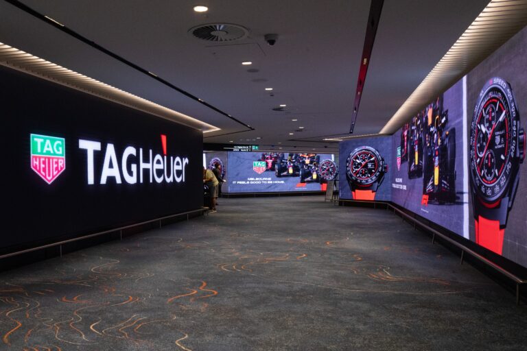 Immersive advertising digital wall at Melbourne Airport