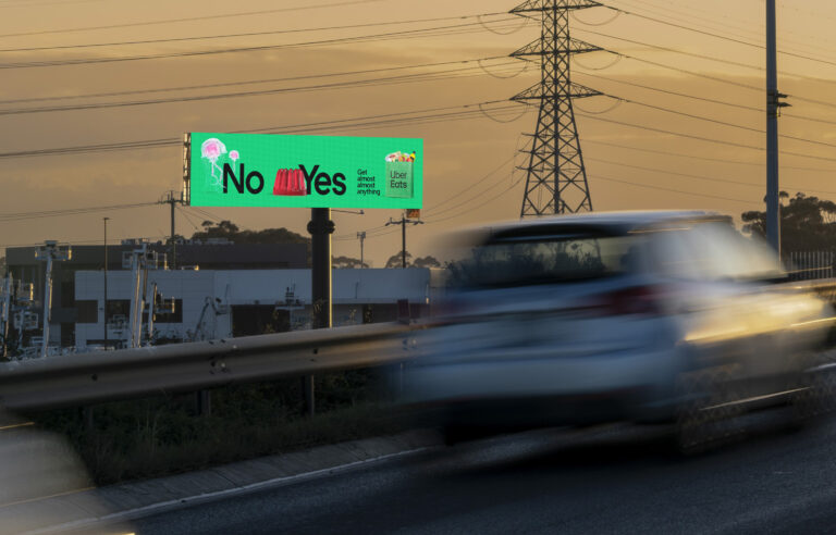 Digital large format billboard with uber creative