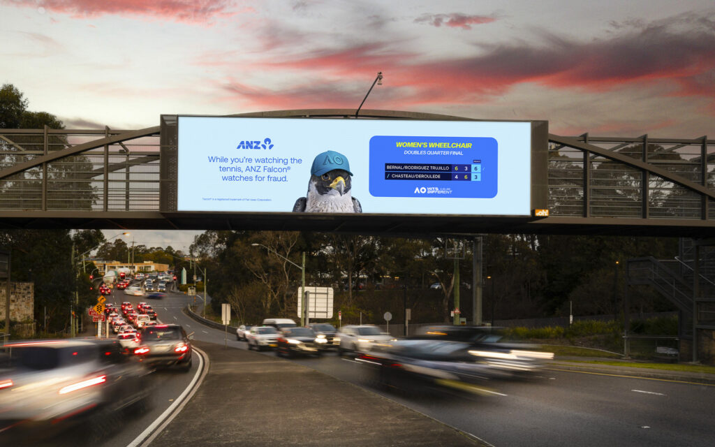 ANZ digital billboard sponsored content for the Australian Open