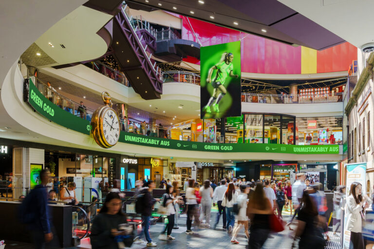 Melbourne Central advertising screens digital clock wrap