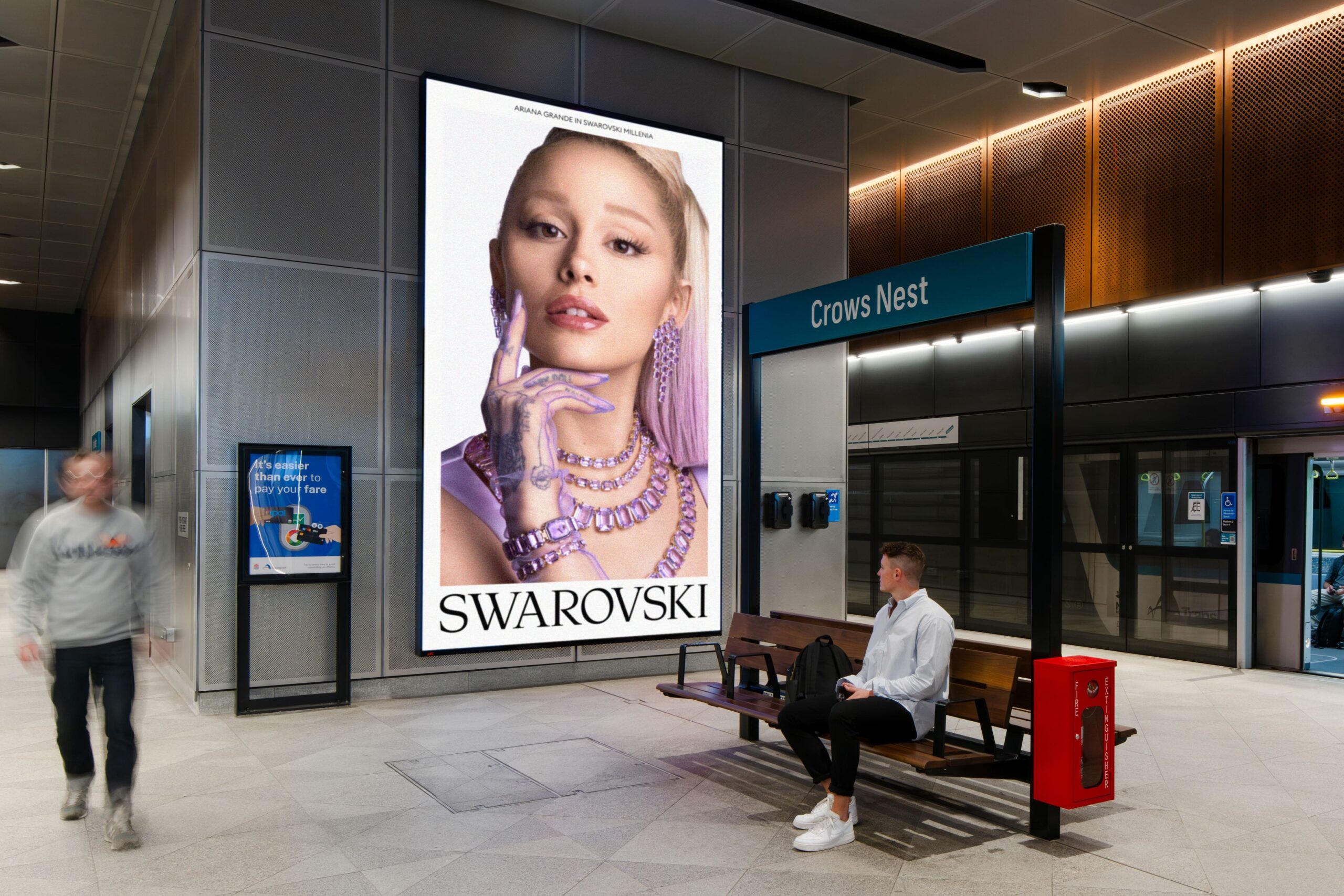 Sydney Metro digital advertising screen Swarovski