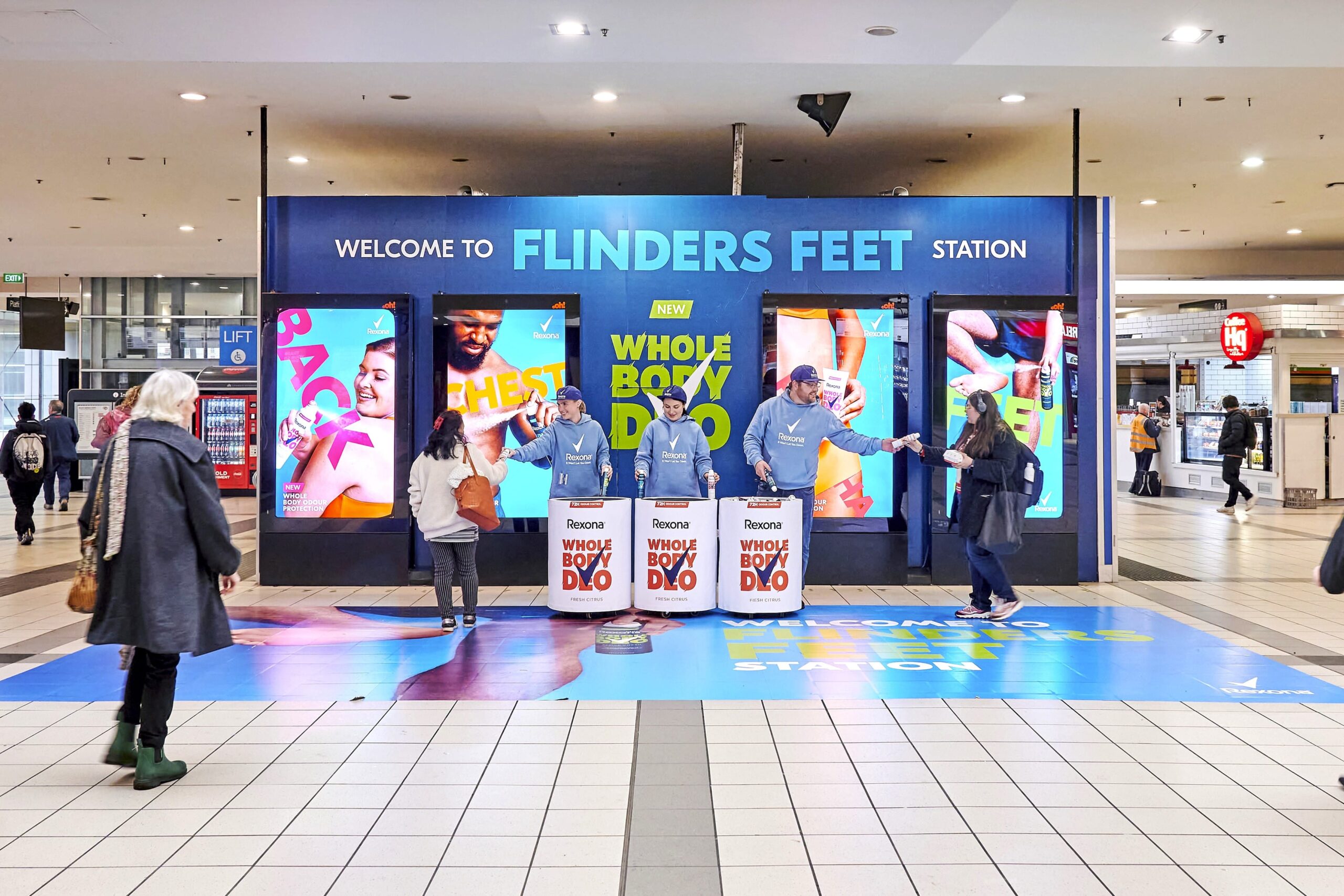 Out of Home activation advertising Melbourne train rail station, Flinders Station