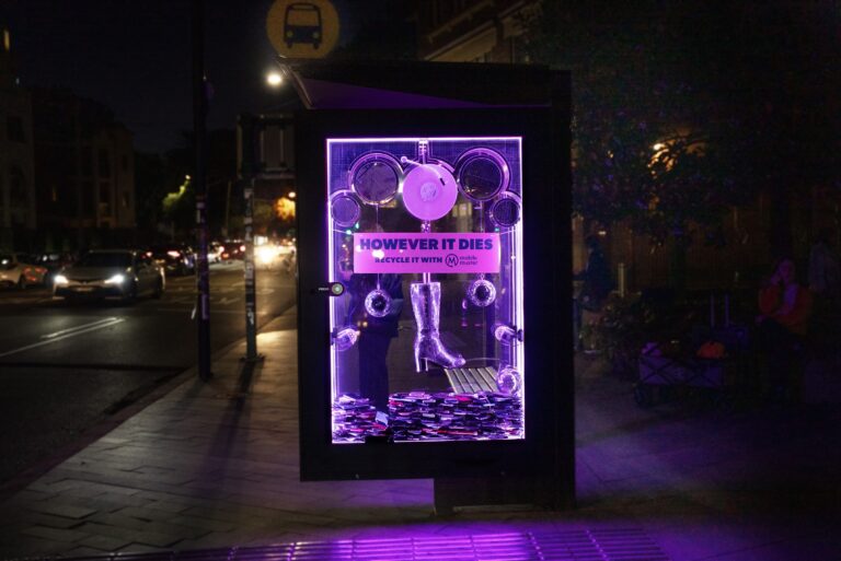 Bus shelter advertising in Sydney, Mobile Muster "However It Dies" special build
