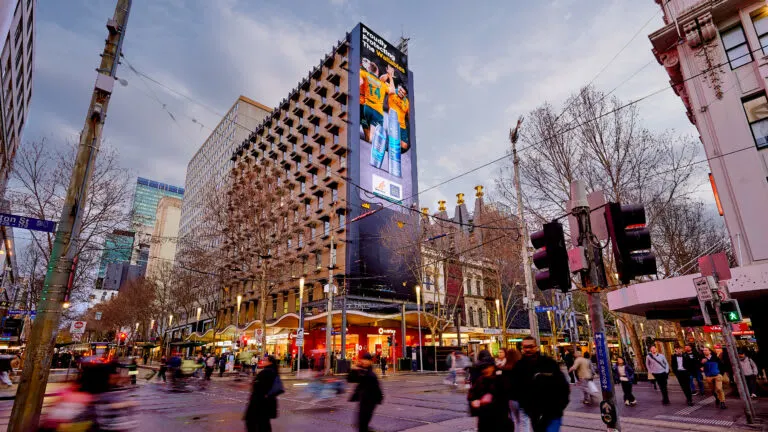 Digital billboard in Melbourne's CBD, The Bourke