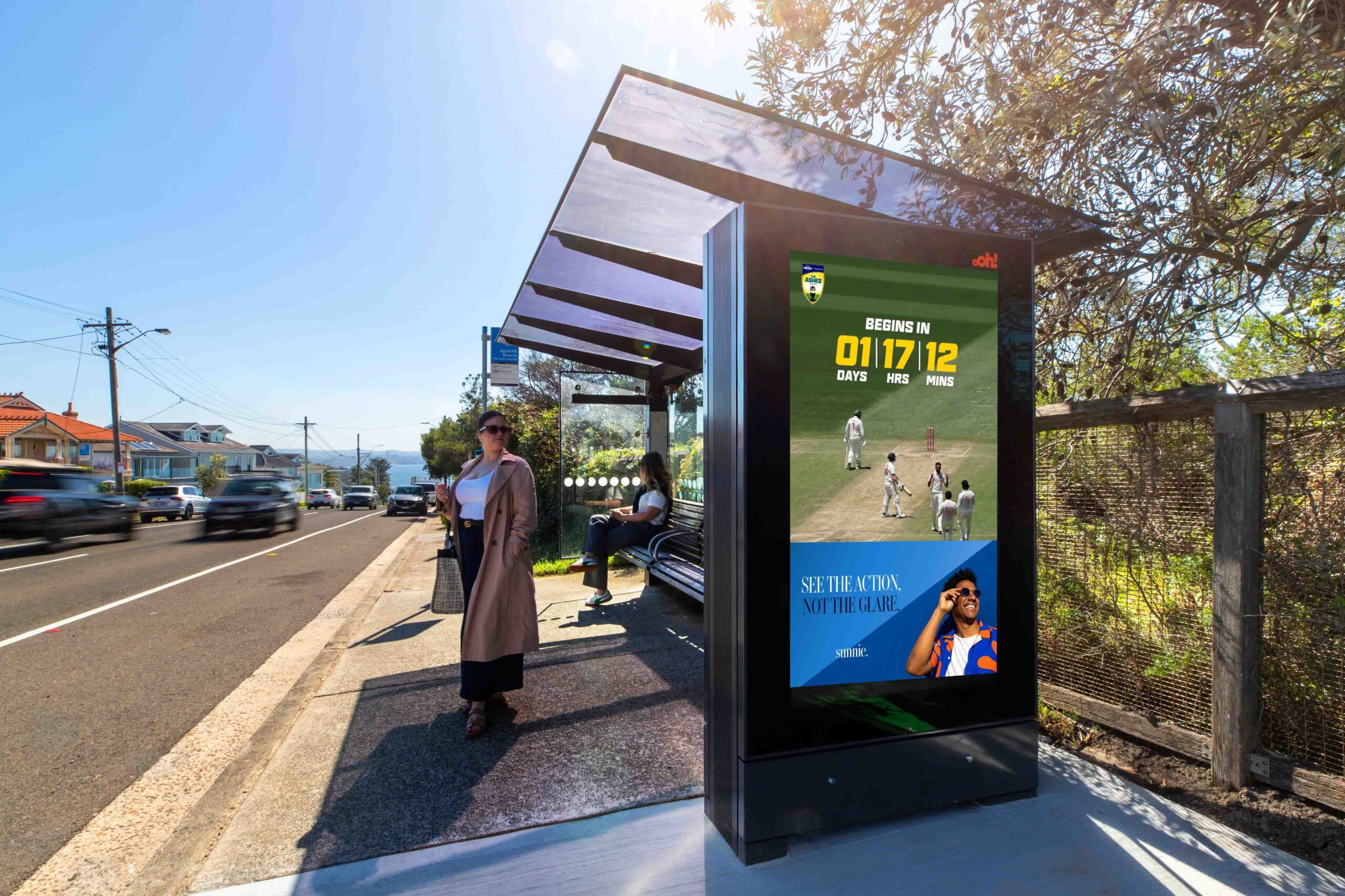 Cricket Australia digital bus shelter advertising content sponsorship