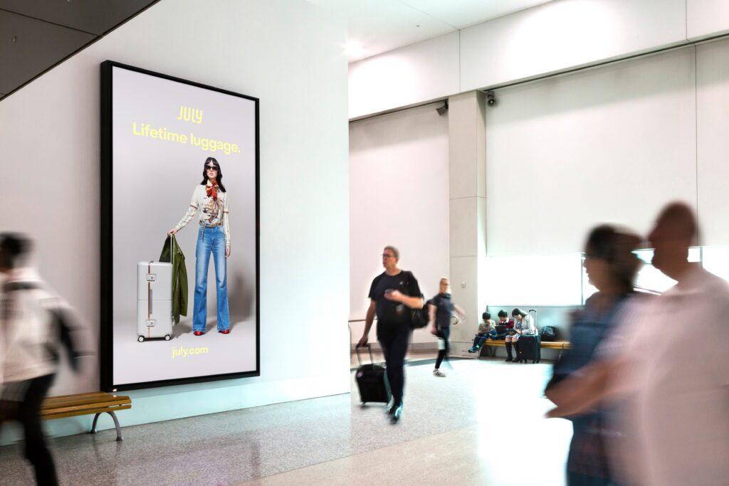 Digital advertising in airport, Melbourne