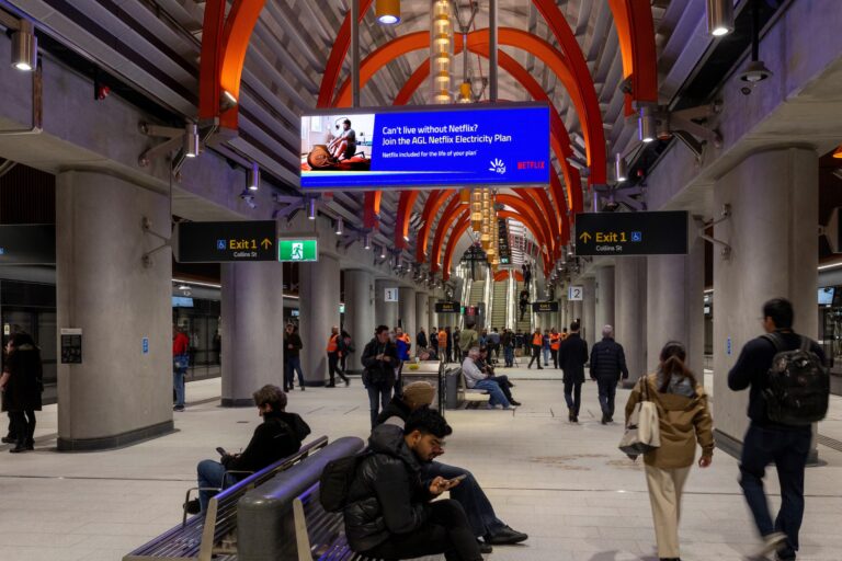 Digital advertising screen in Melbourne Metro Tunnels