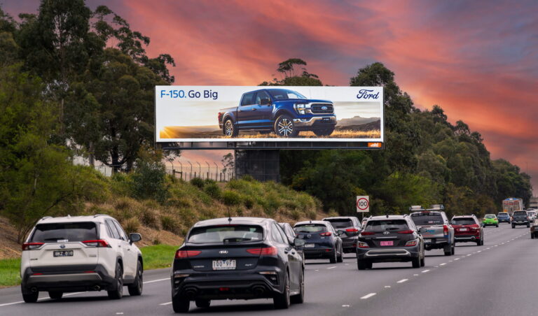 Digital billboard on EastLink motorway, Melbourne