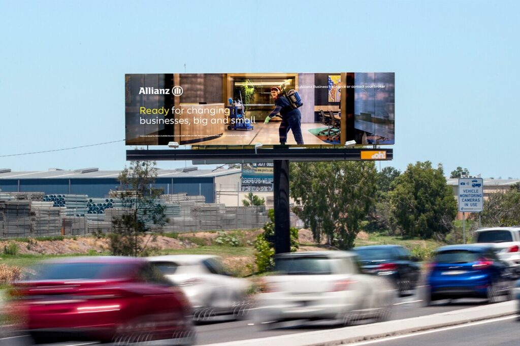 Classic billboard in Coopers Plains Brisbane, featuring Allianz advertising