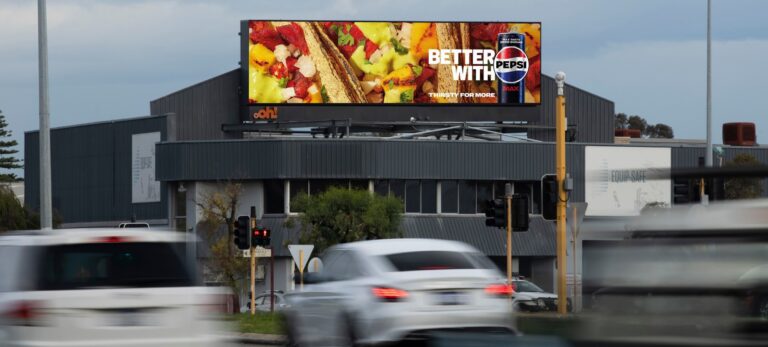 Digital billboard in Australia featuring Pepsi Max advertising