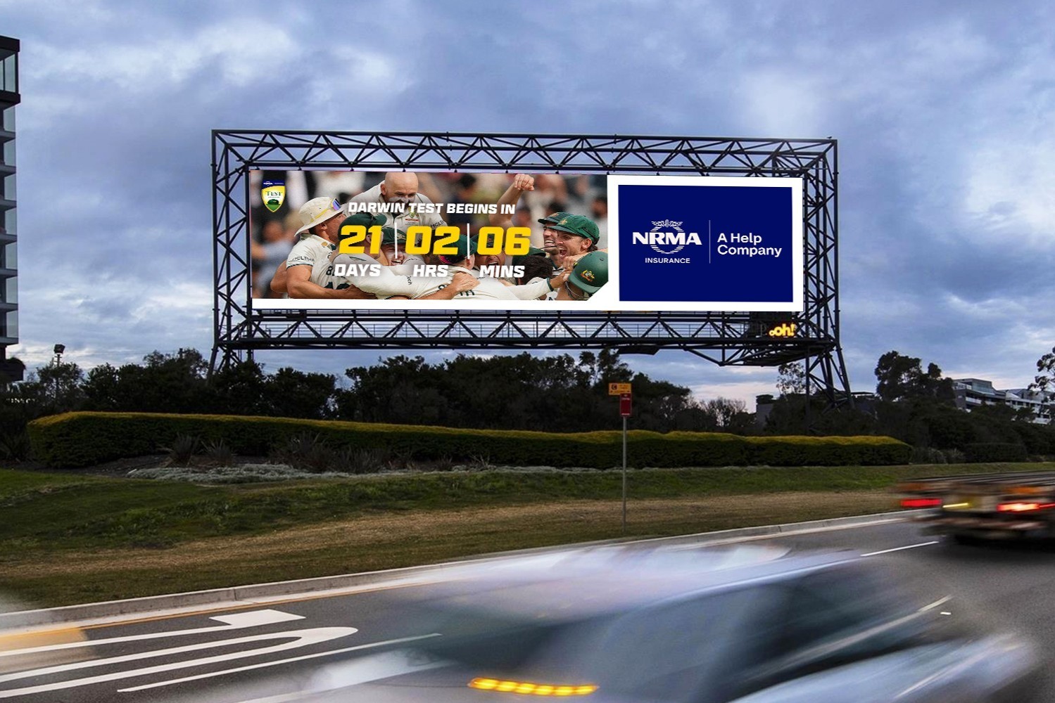 Digital billboard in Sydney, Cricket Australia advertising partnership
