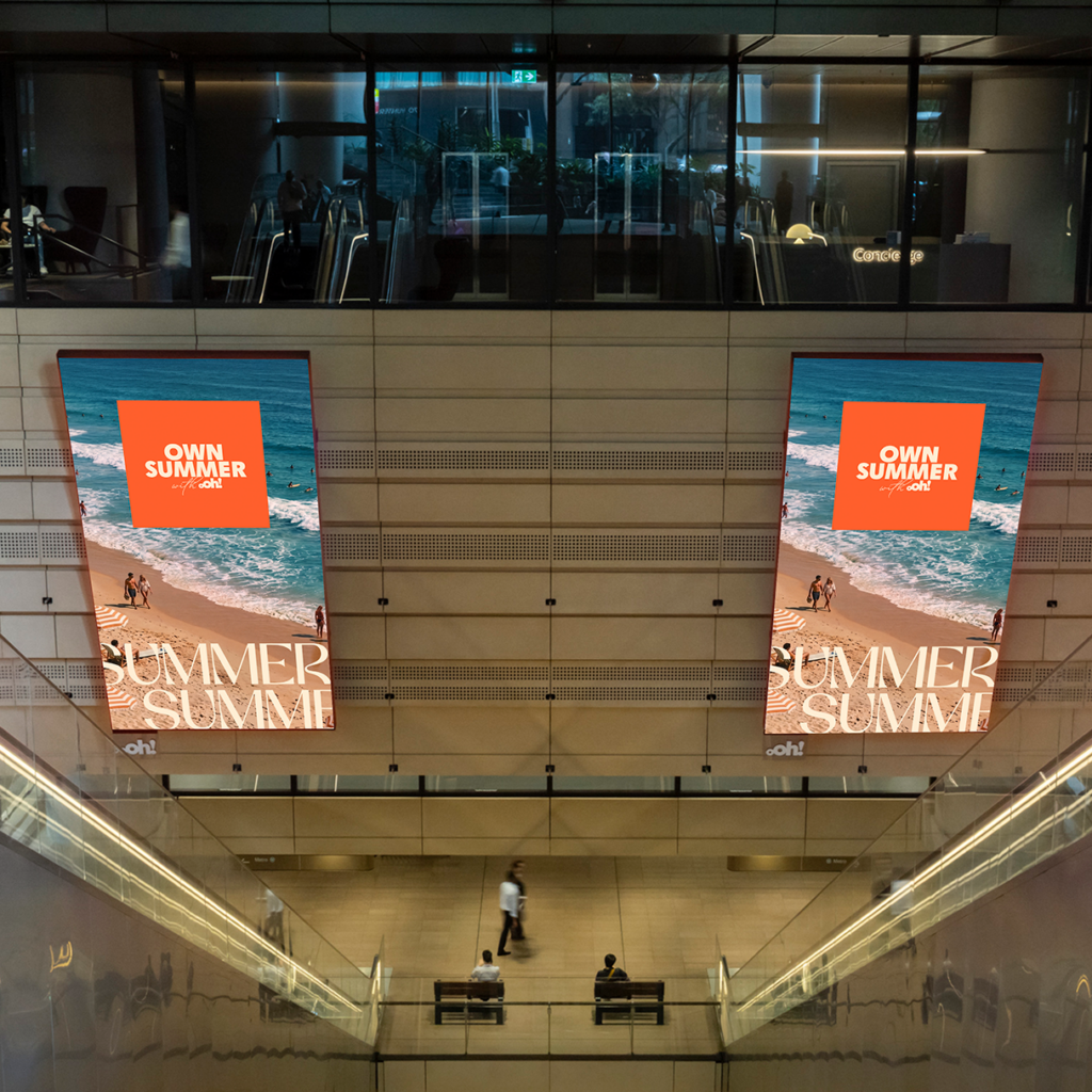 Digital advertising in Martin Place metro station