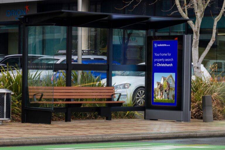 LED digital bus shelter advertising screen in Christchurch