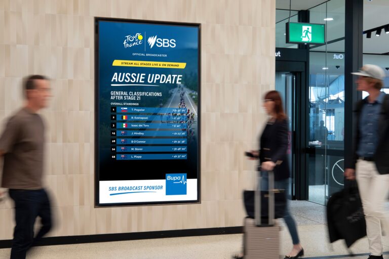 Digital airport advertising with SBS Tour de France partnership featured