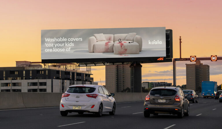 Digital billboard in Melbourne featuring Koala creative
