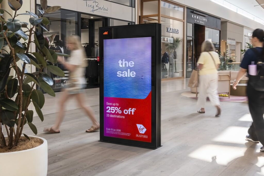 Digital advertising in retail centre, Karrinyup - Perth